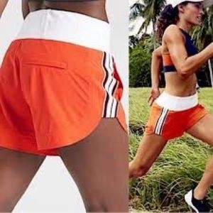 Athleta Women'S Red Nylon Blend Lined Running Runner Activewear Short Size 4